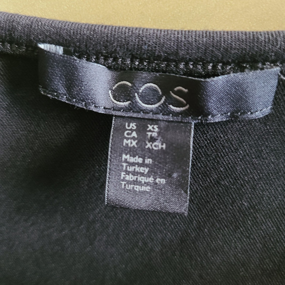 COS One Shoulder Dress SZ XS Cotton Blend Knee Length Modern Timeless Minimalist - Picture 8 of 12